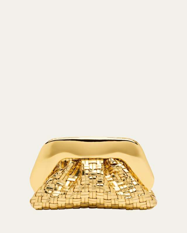 Gea Micro Woven Metallic Clutch Bag